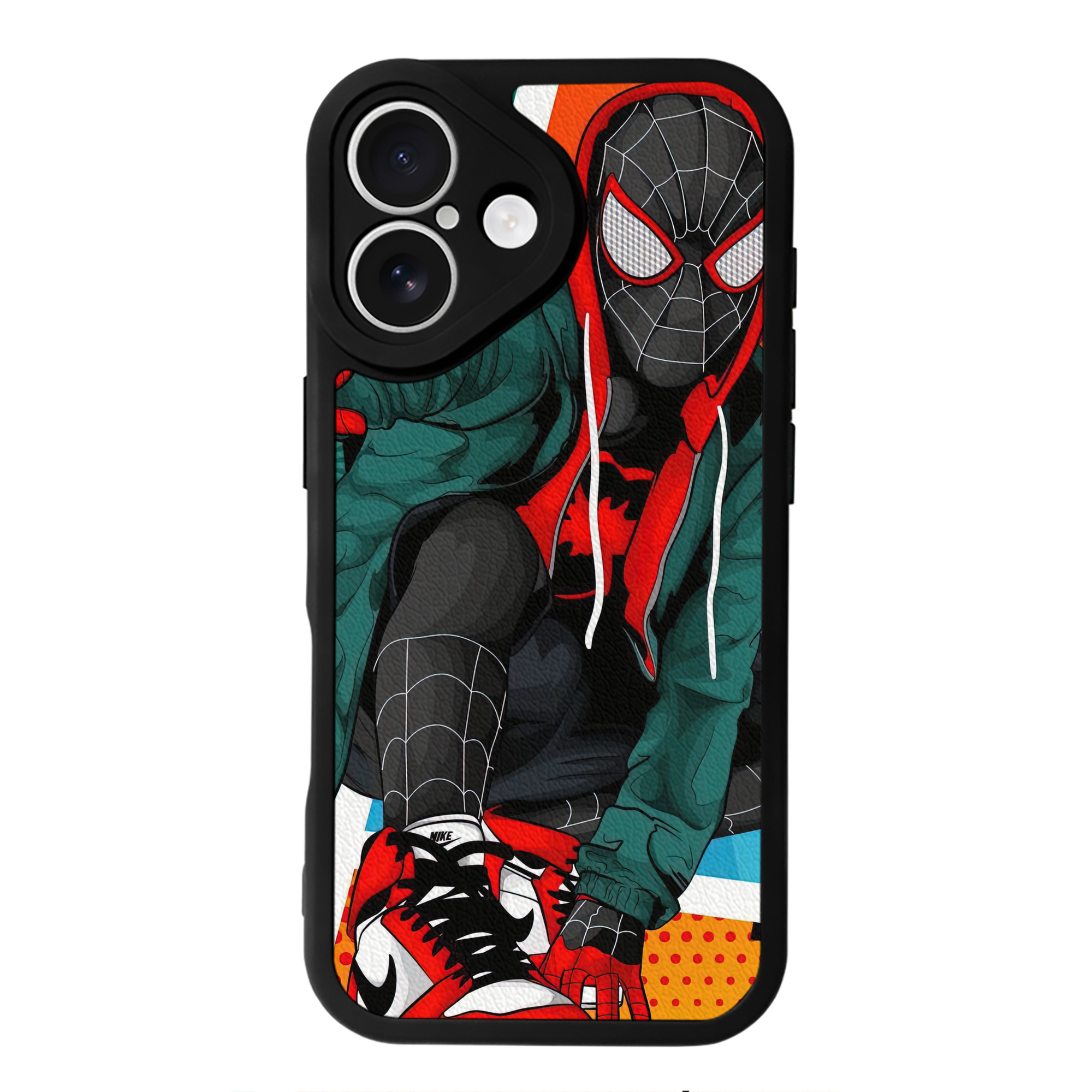 Spider Man スパイダーマン 【iPhone 16シリーズ対応】シリコンスマホケース（レザー調） 材質：シリコン